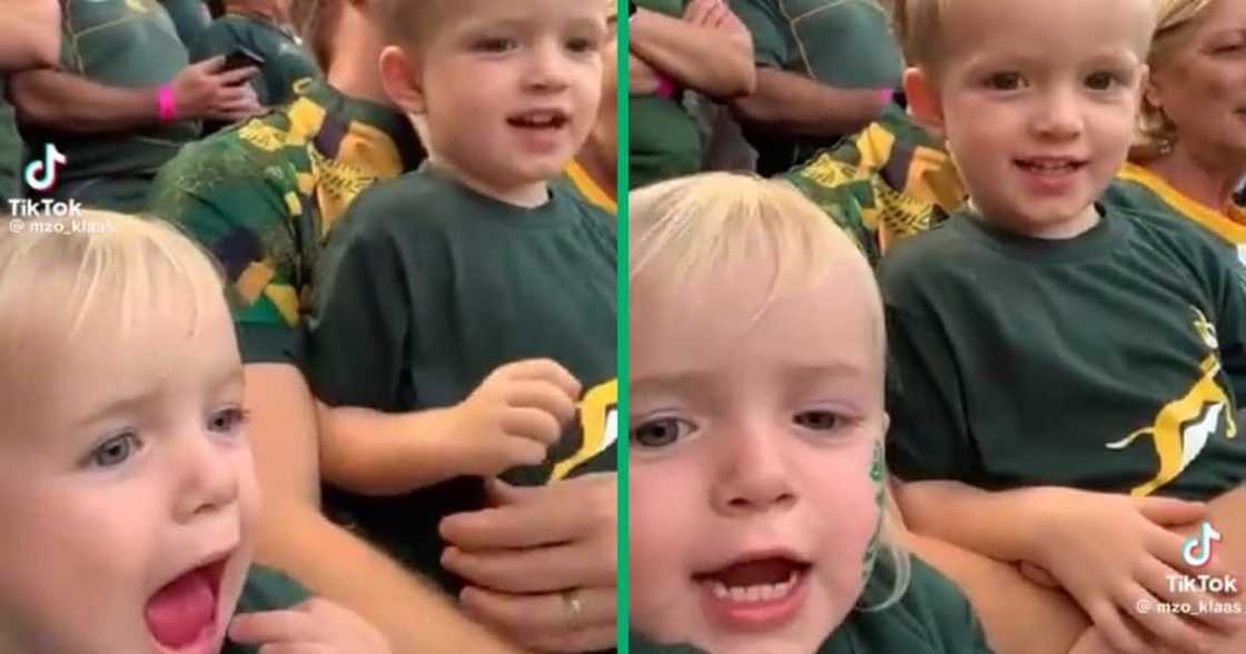 Kids sang the South African national anthem Kids sang the South African national anthem