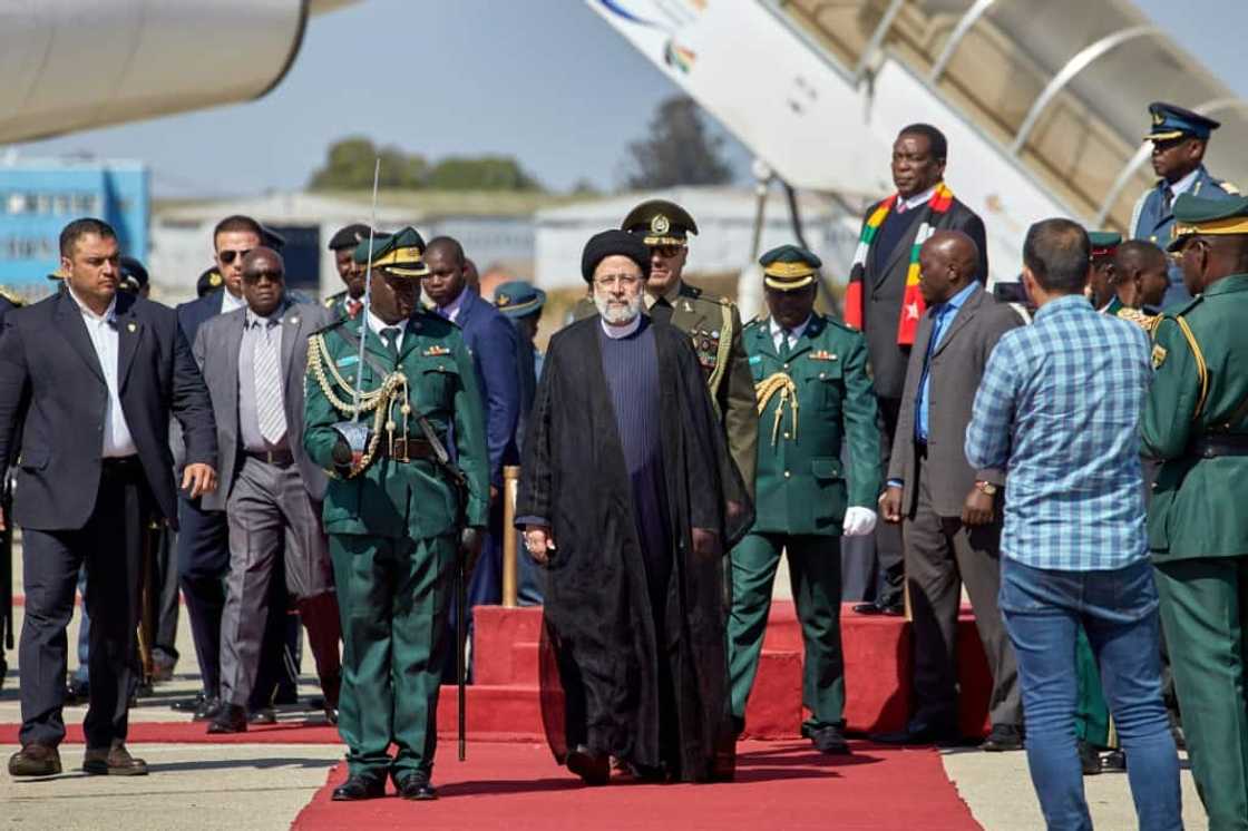 President Ebrahim Raisi arrives in Harare on the last leg of the first Africa tour by an Iranian leader in 11 years, bidding  to ease the Islamic republic's international isolation President Ebrahim Raisi arrives in Harare on the last leg of the first Africa tour by an Iranian leader in 11 years, bidding  to ease the Islamic republic's international isolation