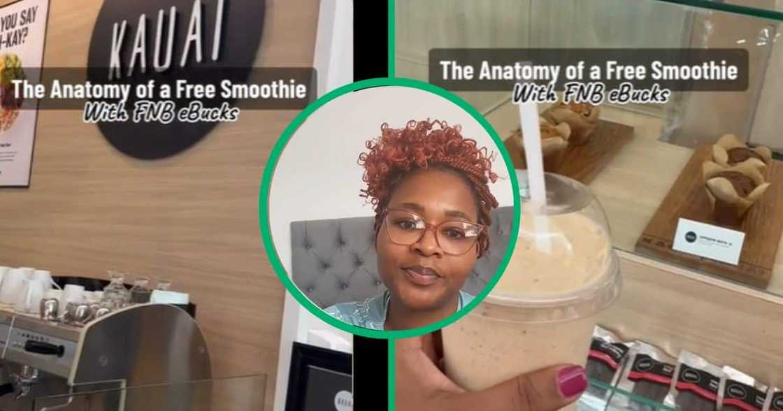 FNB eBucks ued for free Kauai smoothie in TikTok video