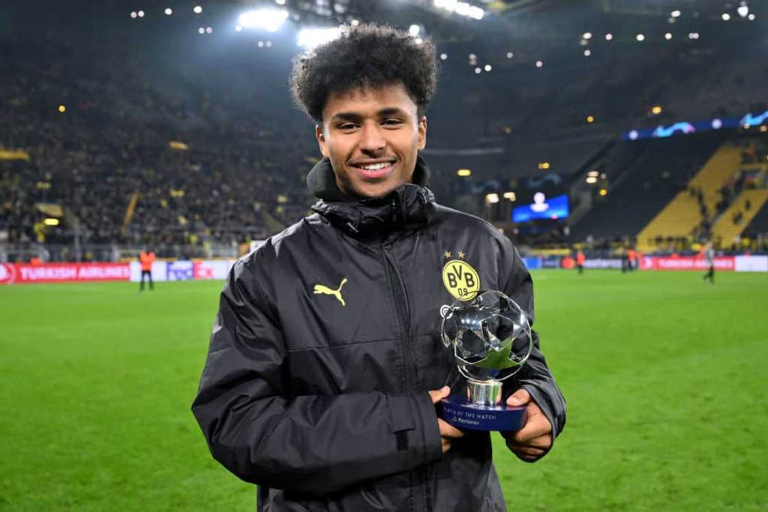 Karim Adeyemi of Borussia Dortmund at Signal Iduna Park on 15 February 2023 in Dortmund, Germany. Karim Adeyemi of Borussia Dortmund at Signal Iduna Park on 15 February 2023 in Dortmund, Germany.