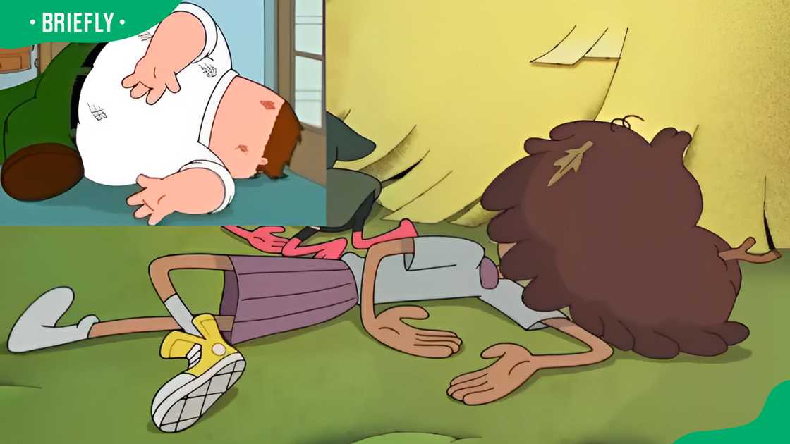 A character mimicked the Family Guy pose A character mimicked the Family Guy pose