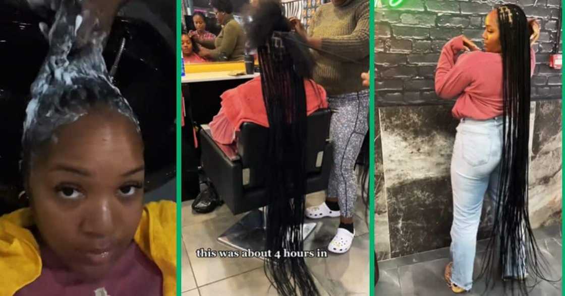 American woman gets floor-length braids in Cape Town in TikTok video American woman gets floor-length braids in Cape Town in TikTok video
