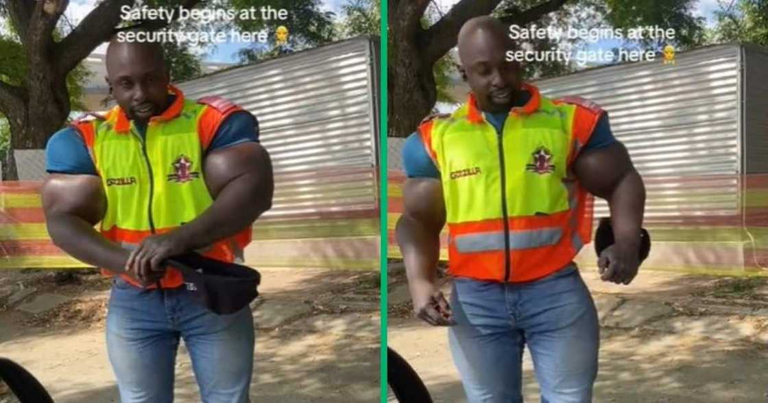 TikTok video shows buff man security guard