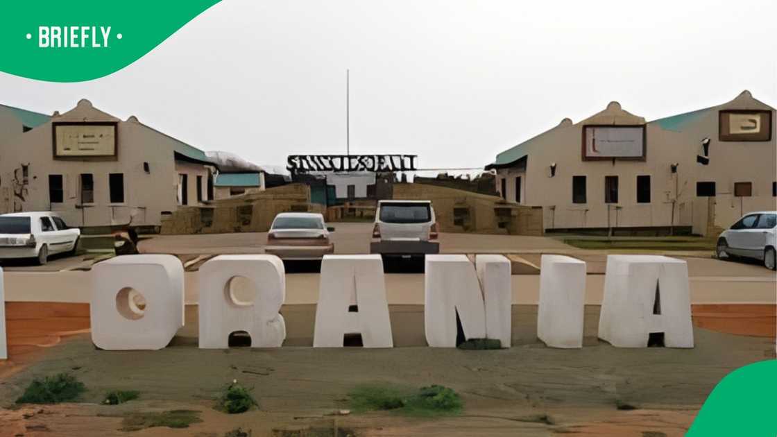 An 'Orania' sign in the White separatist town.