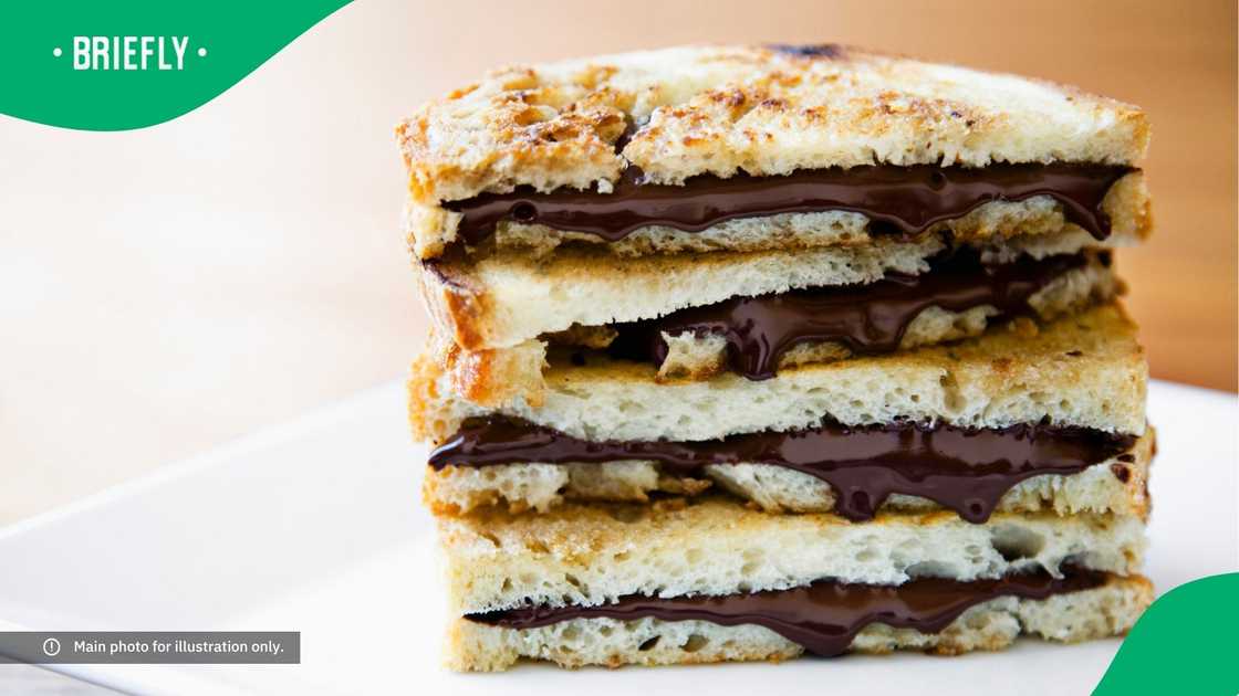 Toast with chocolate hazelnut spread. Toast with chocolate hazelnut spread.