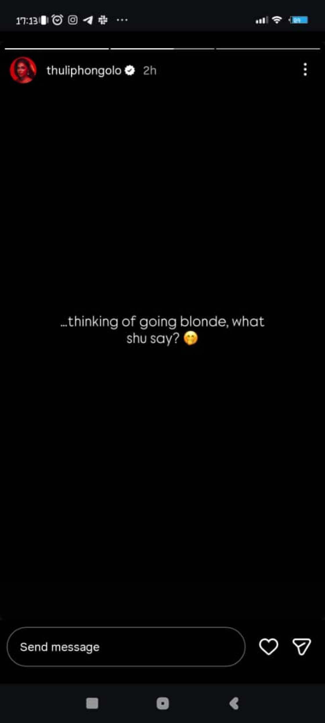 Thuli P showed off a new hairstyle Thuli P showed off a new hairstyle