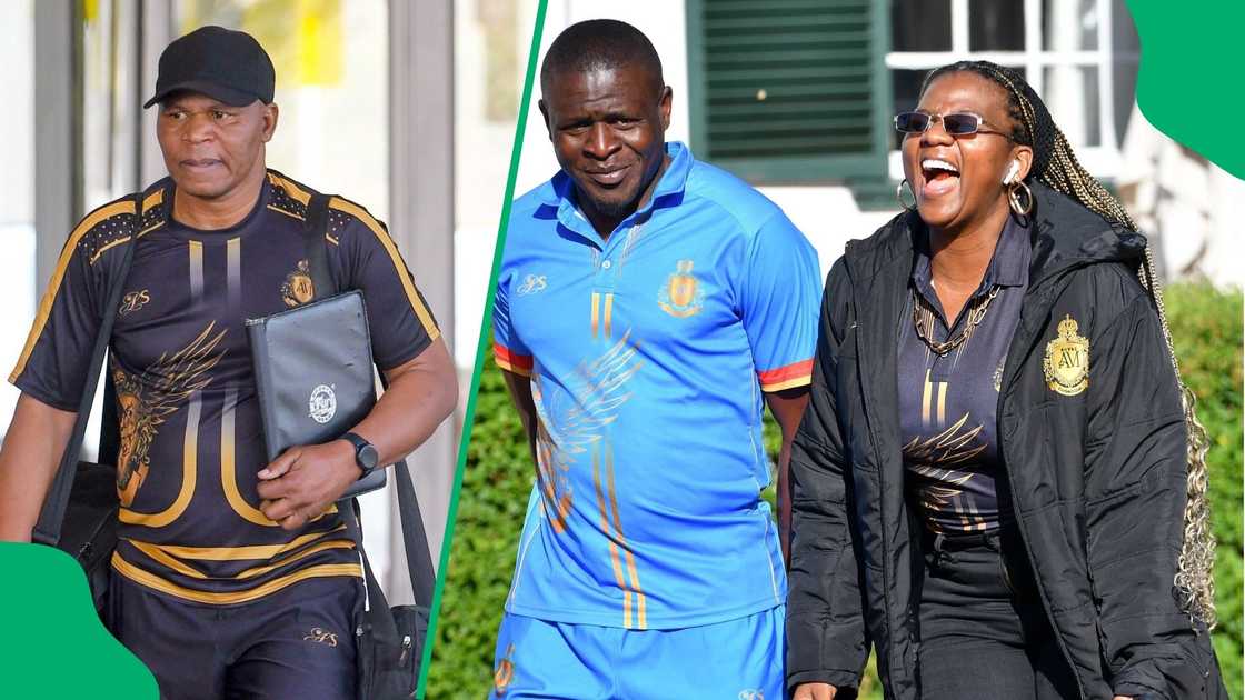 Royal AM coach John Maduka and club owner Shauwn Mkhize faces an uncertain future. Royal AM coach John Maduka and club owner Shauwn Mkhize faces an uncertain future.