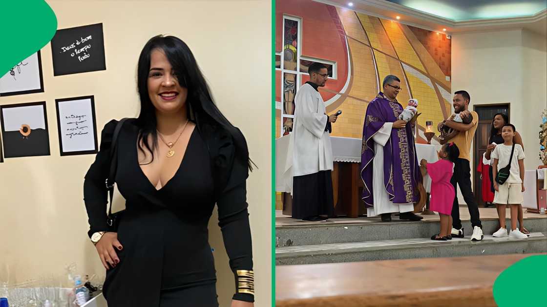 The congregation was left in stitches when the toddler handed her doll to the priest, insisting that her toy be baptised