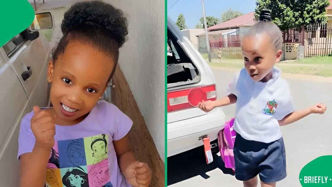 A girl took part in the Tshwala Bam dance challenge. A girl took part in the Tshwala Bam dance challenge.