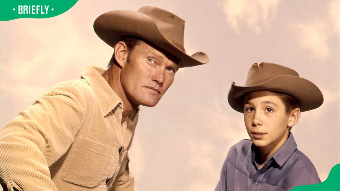 Chuck Connors and Johnny Crawford Chuck Connors and Johnny Crawford