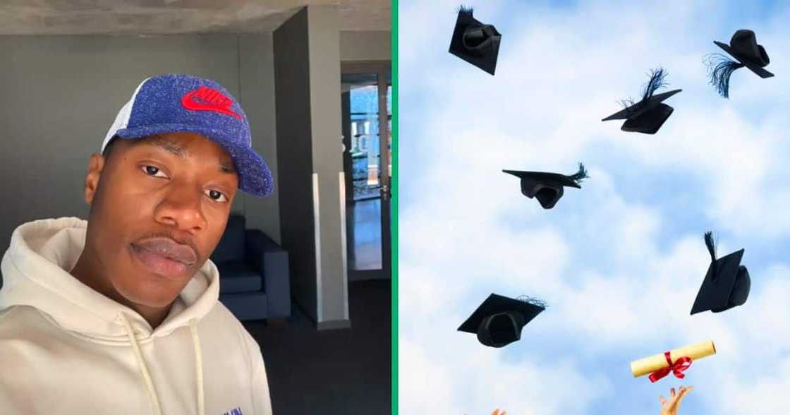 A TikTok video captured a University of Johannesburg student being celebrated by his friend during his graduation. A TikTok video captured a University of Johannesburg student being celebrated by his friend during his graduation.