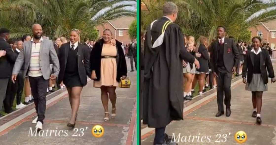 Parents accompanied their children to a matric celebration in a TikTok video Parents accompanied their children to a matric celebration in a TikTok video