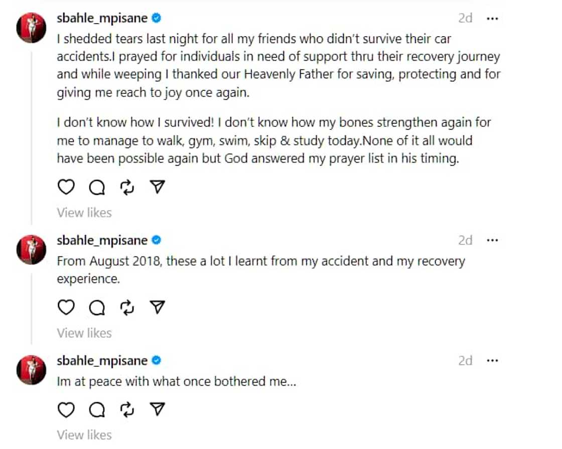 Fitness Bunny Sbahle Mpisane's thankful for her life: "I don't know how I survived" Fitness Bunny Sbahle Mpisane's thankful for her life: "I don't know how I survived"