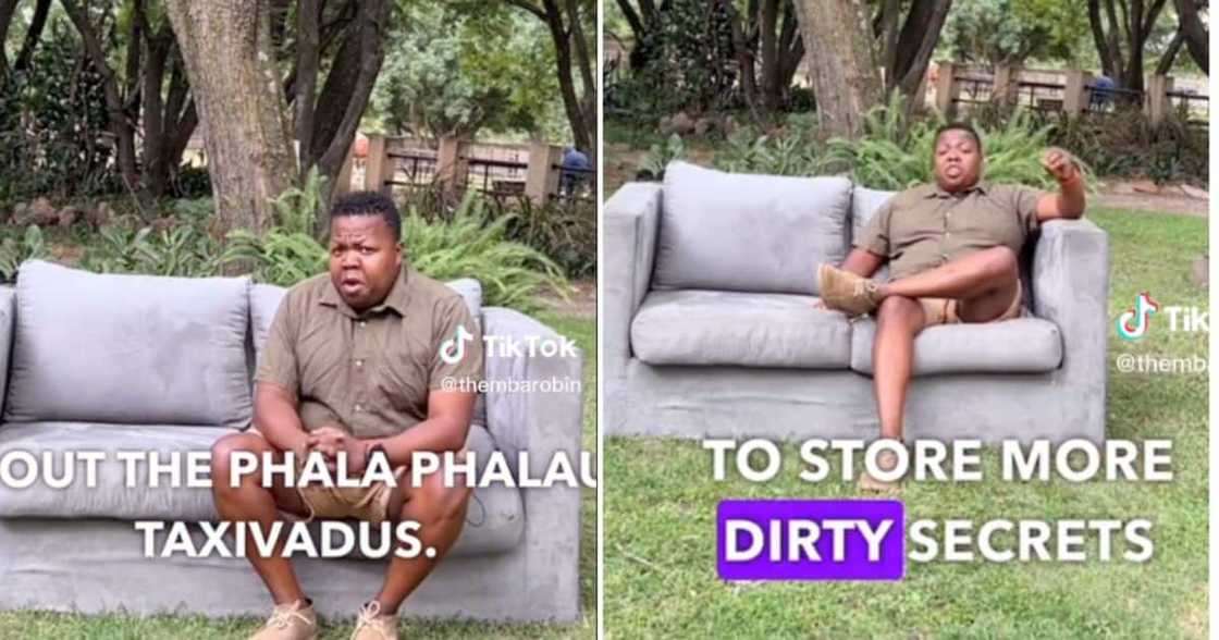South African actor Themba Robin viral TikTok post pokes fun at Phala Phala farm scandal South African actor Themba Robin viral TikTok post pokes fun at Phala Phala farm scandal
