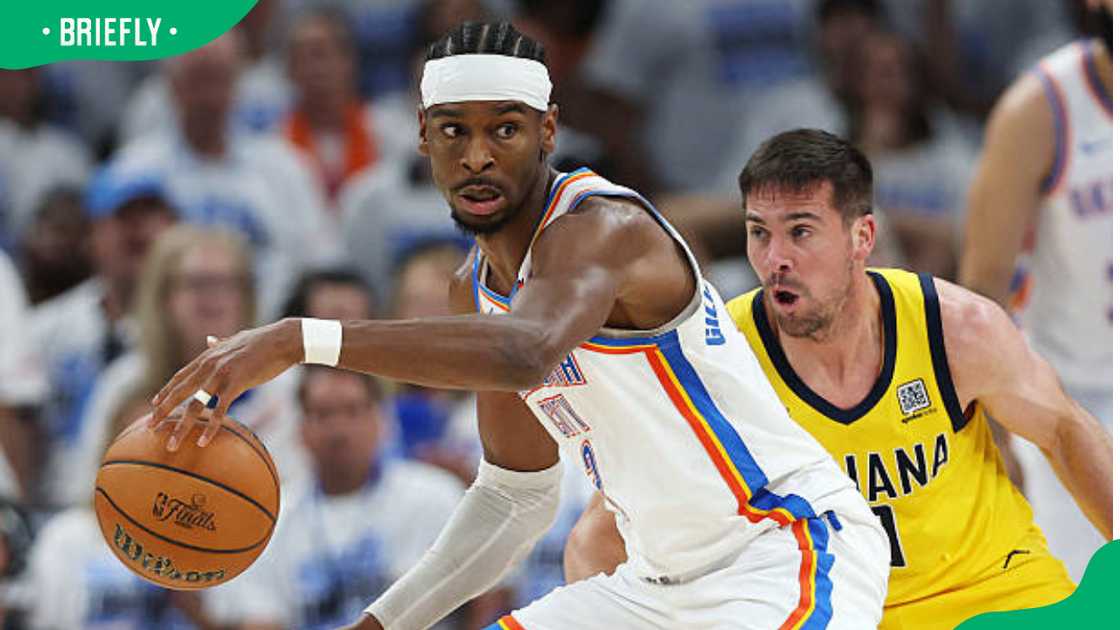 Shai Gilgeous of the Oklahoma City Thunder and T.J. McConnell of the Indiana Pacers during the 2025 NBA Finals Shai Gilgeous of the Oklahoma City Thunder and T.J. McConnell of the Indiana Pacers during the 2025 NBA Finals