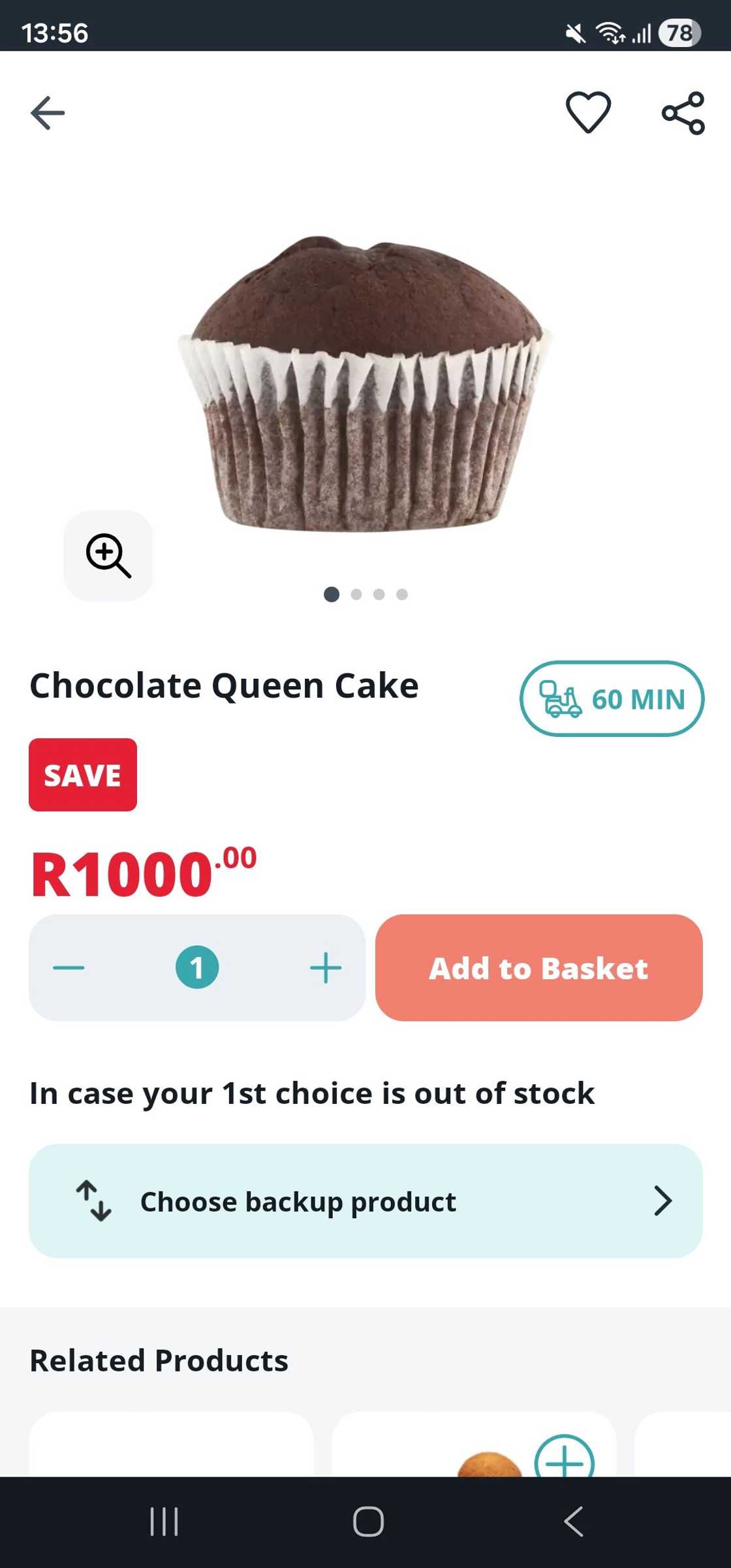 A muffin allegedly costs R1 000.