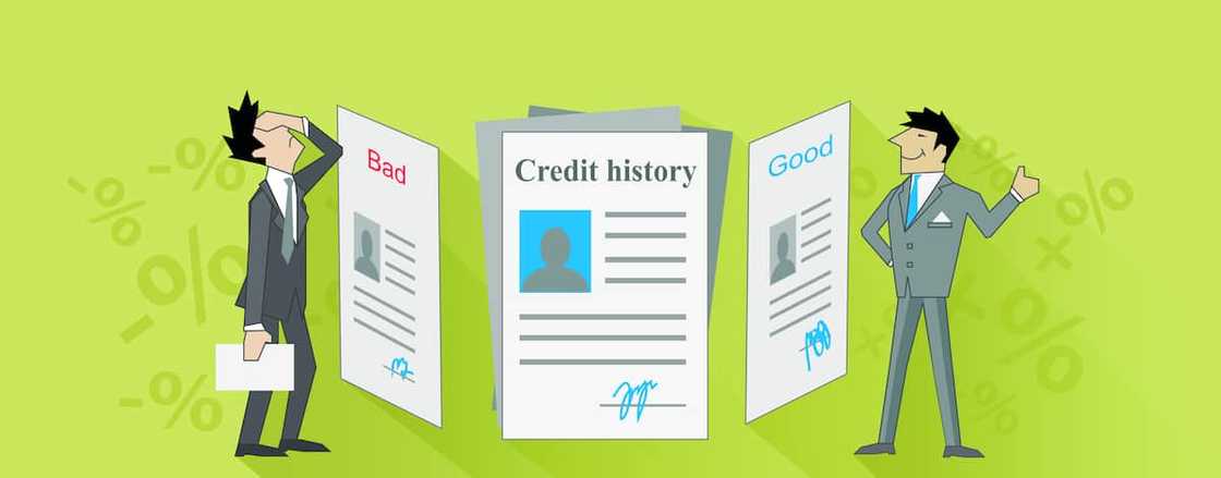 Good and bad credit score concept Good and bad credit score concept