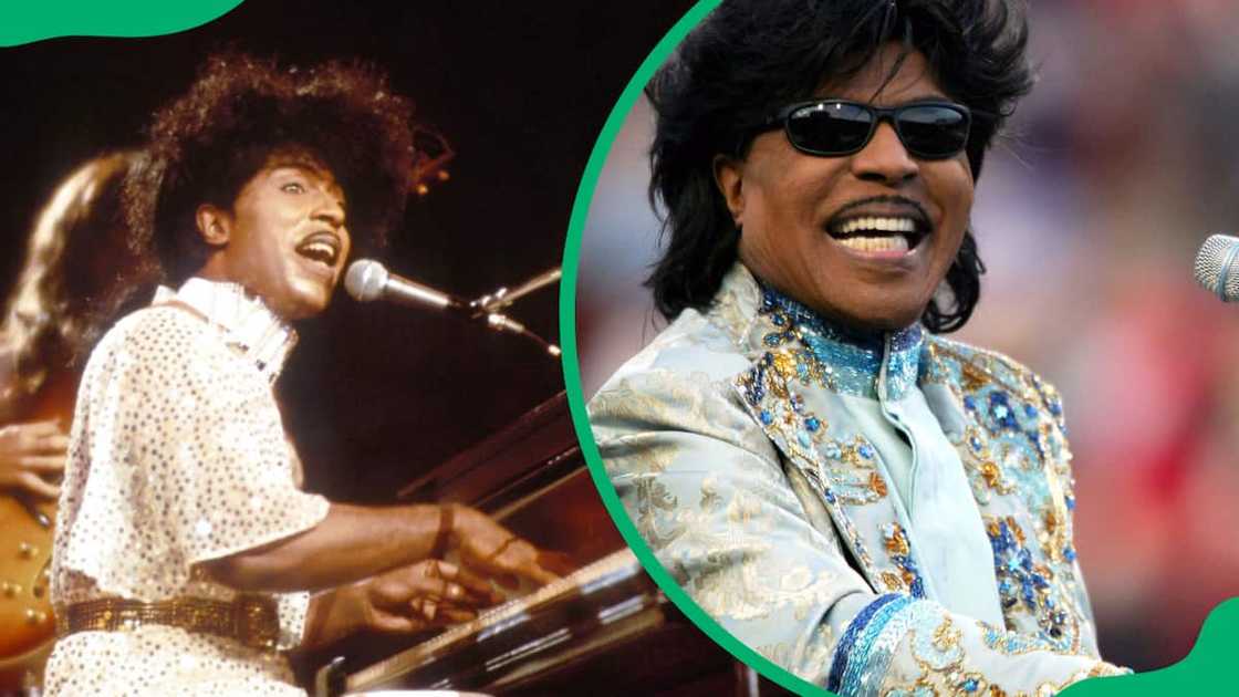 The late rock and roll legend Little Richard in New York in 1985 (left) and at the Liberty Bowl in Memphis in 2004 (right). The late rock and roll legend Little Richard in New York in 1985 (left) and at the Liberty Bowl in Memphis in 2004 (right).