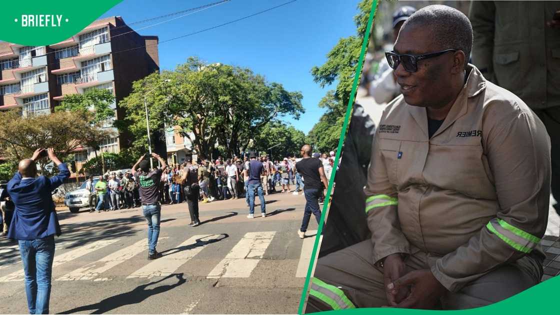 Panyaza Lesufi received the memorandum from anti-illegal immigration marchers Panyaza Lesufi received the memorandum from anti-illegal immigration marchers