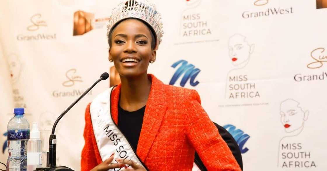 Miss SA, Lalea Mswane, Mercedes-Benz, C-Class sedan, excited, shares news