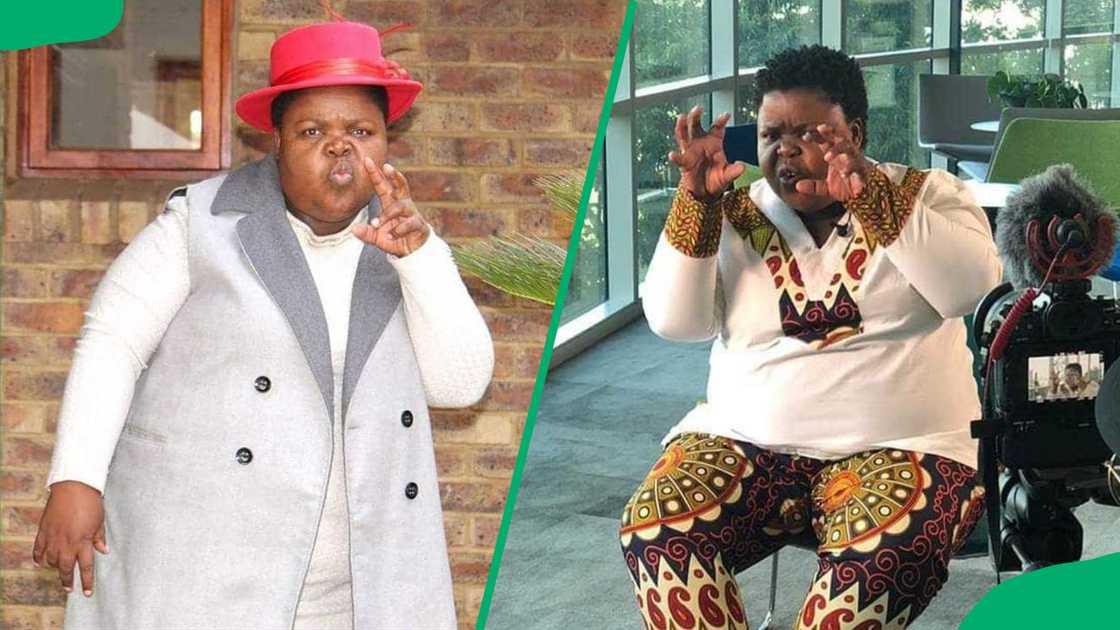 Khanyisa making funny gestures with her hands