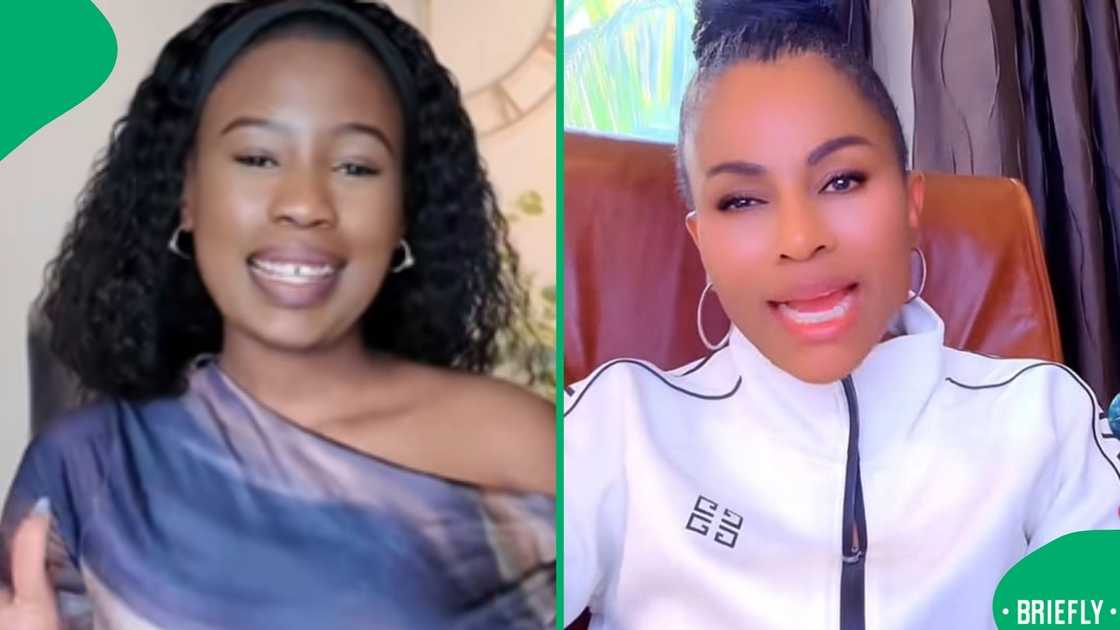 The image on the left captured Pelo vlogging about how black South Africans can empower themselves The image on the left captured Pelo vlogging about how black South Africans can empower themselves