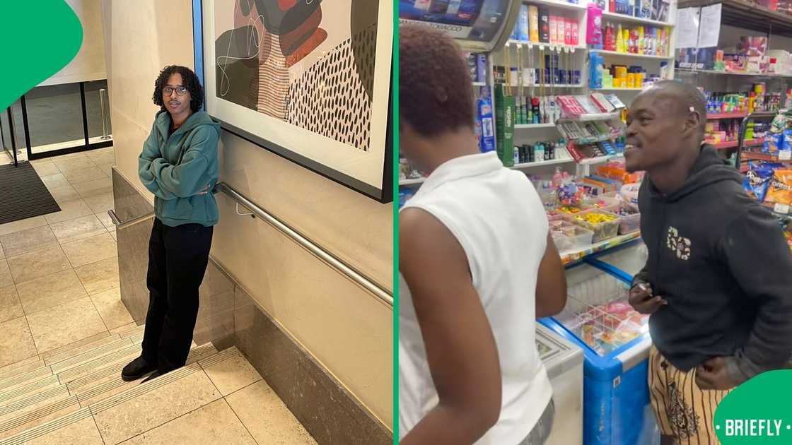 The well-spoken man used his impressive vocabulary to reassure a confused shopper during a funny exchange The well-spoken man used his impressive vocabulary to reassure a confused shopper during a funny exchange