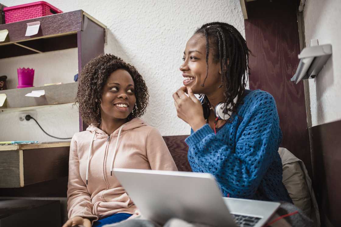 Two roommates talking Two roommates talking