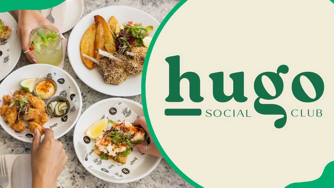 Hugo Social Club menu options (L). Hugo Social Club logo (R).
