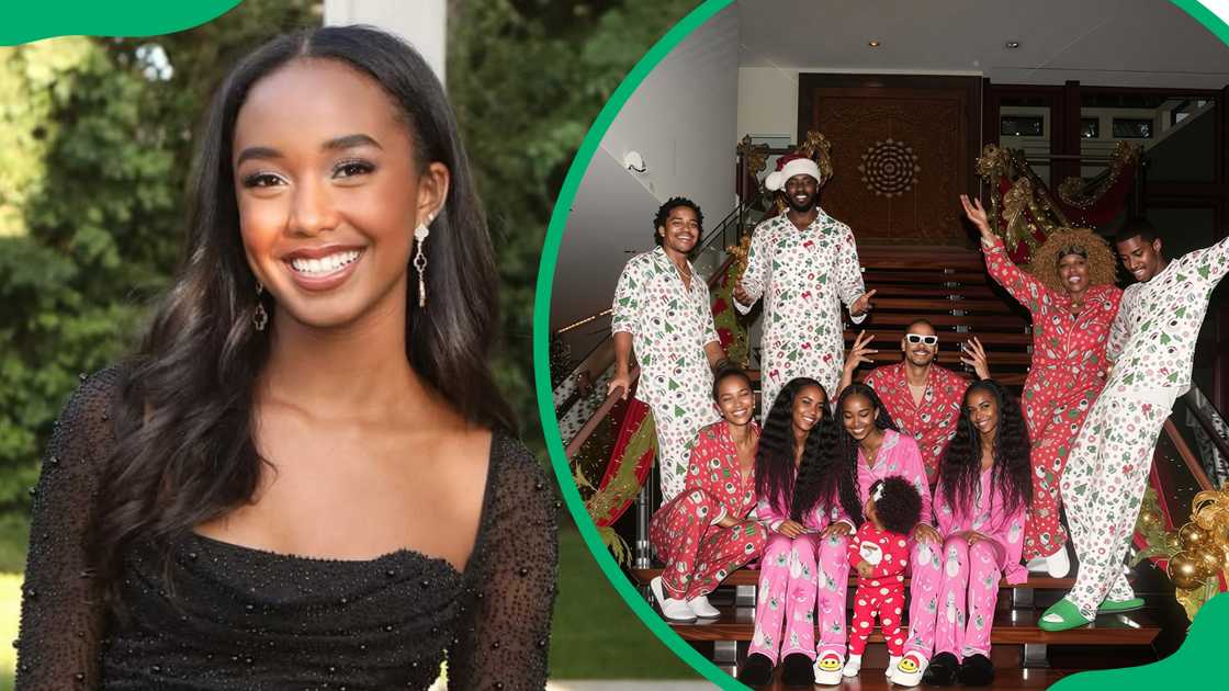Chance Combs (L). The budding actress with her mom, dad and half-siblings (R)