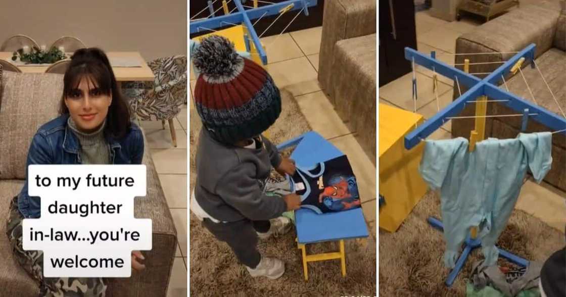 Video, Mom, Toddler Son, Laundry Video, Mom, Toddler Son, Laundry