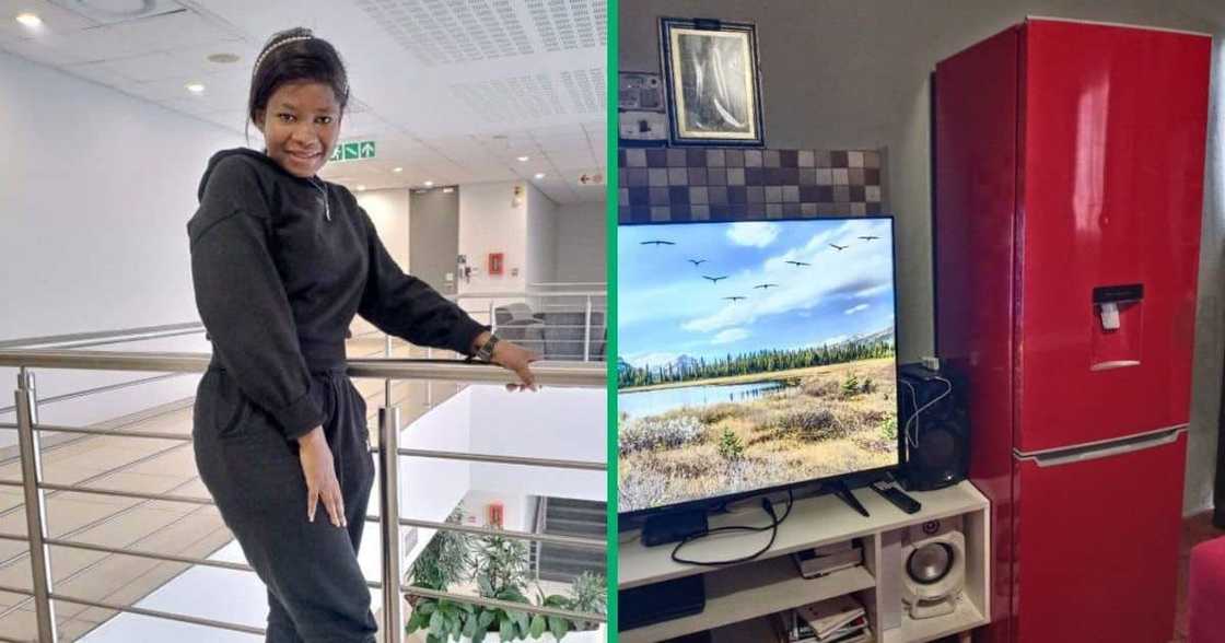 Woman shows off one room rental Woman shows off one room rental