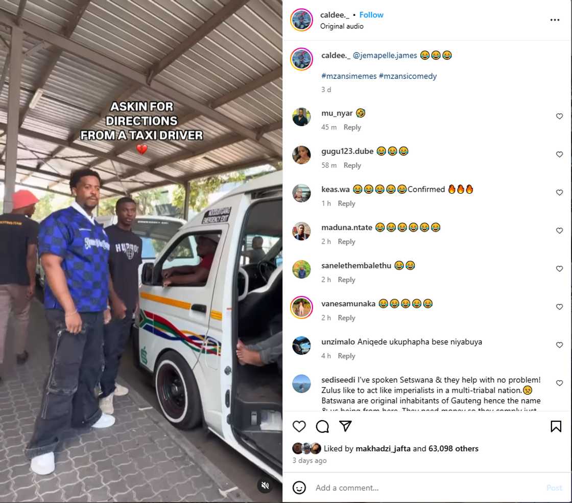 South Africans laughed after a Zulu taxi driver denied some cheese boys help.