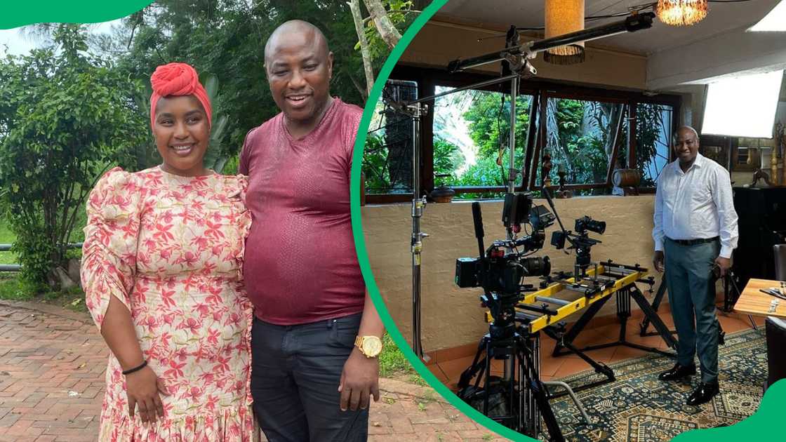 Musa Mseleku and his wife MaNgwabe, and Musa stands in his home studio Musa Mseleku and his wife MaNgwabe, and Musa stands in his home studio