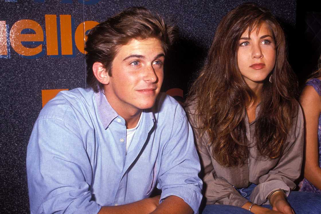 Charlie Schlatter and Jennifer Aniston in Los Angeles