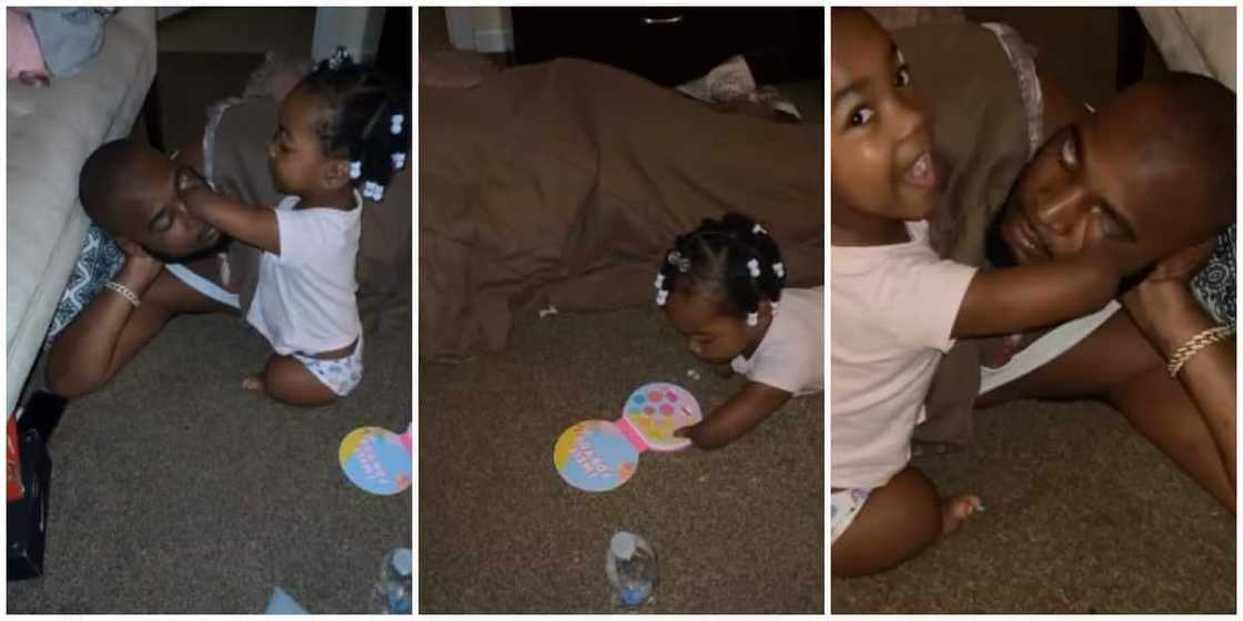 Cute video shows little girl making dad up like a woman while he sleeps, stirs reactions Cute video shows little girl making dad up like a woman while he sleeps, stirs reactions
