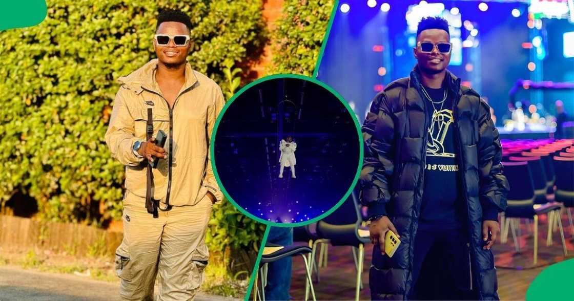 Ayanda Ntanzi pulled a popular stage entrance performance at the Durban ICC. Ayanda Ntanzi pulled a popular stage entrance performance at the Durban ICC.