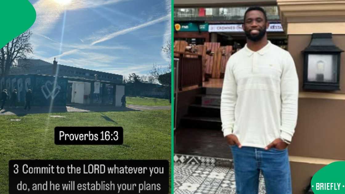 Siya Kolisi shares bible verse on his Instagram page.