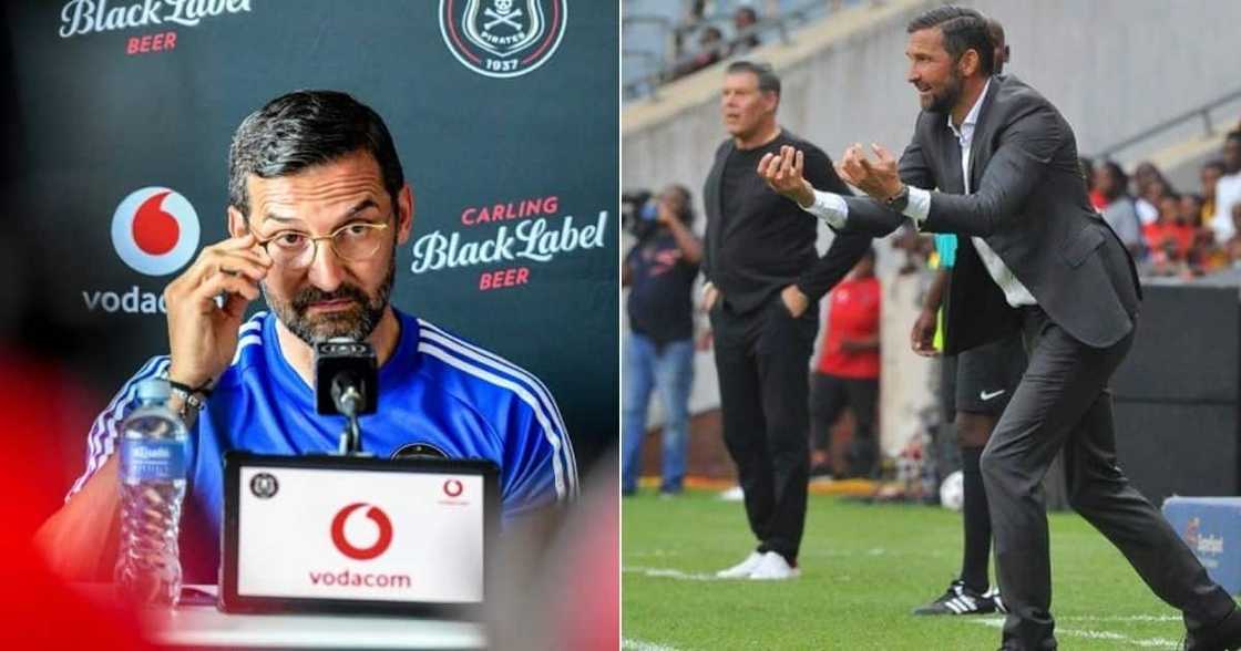 Orlando Pirates coach Josef Zinnbauer has shared an impression on 19-year-old defender Thabiso Sesane. Image: Twitter