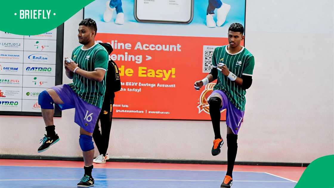 South Africa's indoor soccer team played against Zambia