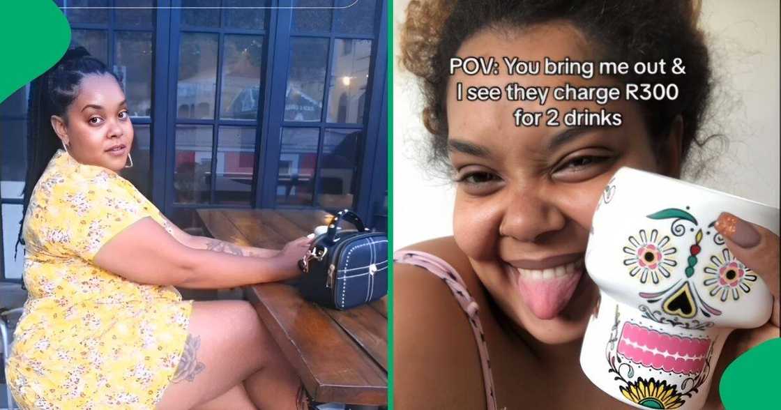 A Cape Town woman showed herself sneaking cocktail cups in her purse A Cape Town woman showed herself sneaking cocktail cups in her purse