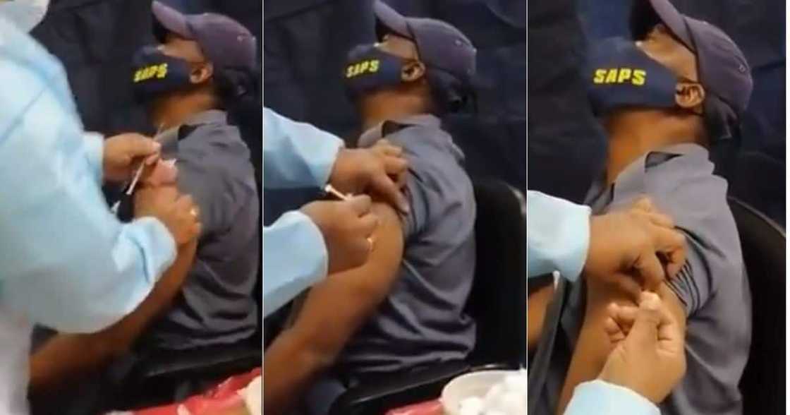 Mzansi, Reacts, Policeman, Scared, Needle Mzansi, Reacts, Policeman, Scared, Needle