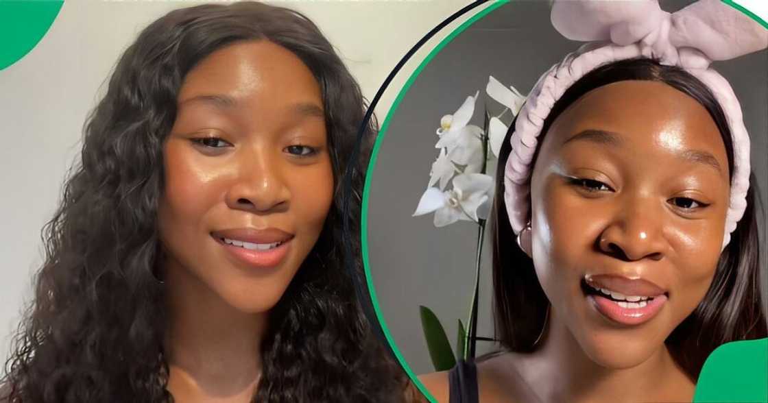 A TikTok video shows a woman unveiling her homemade juice recipe for glowing skin.