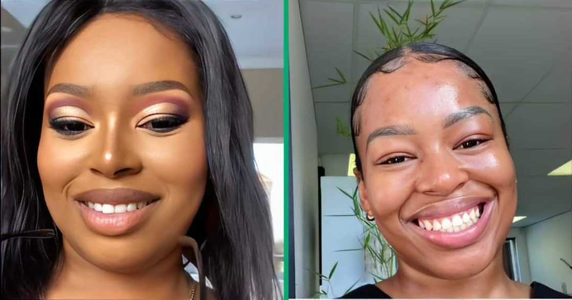 A woman took to TikTok to showcase products for clearing skin. A woman took to TikTok to showcase products for clearing skin.