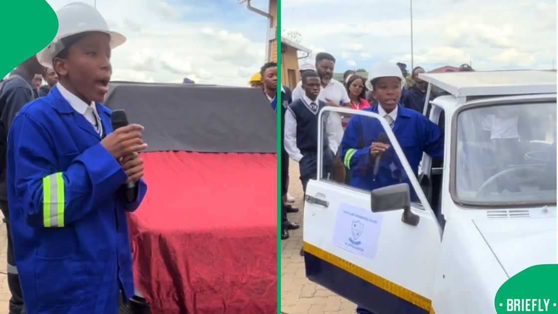 The visual on the right captured the car the students built The visual on the right captured the car the students built