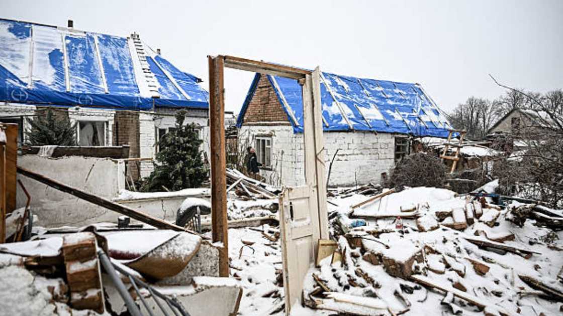 Bombed Ukraine home