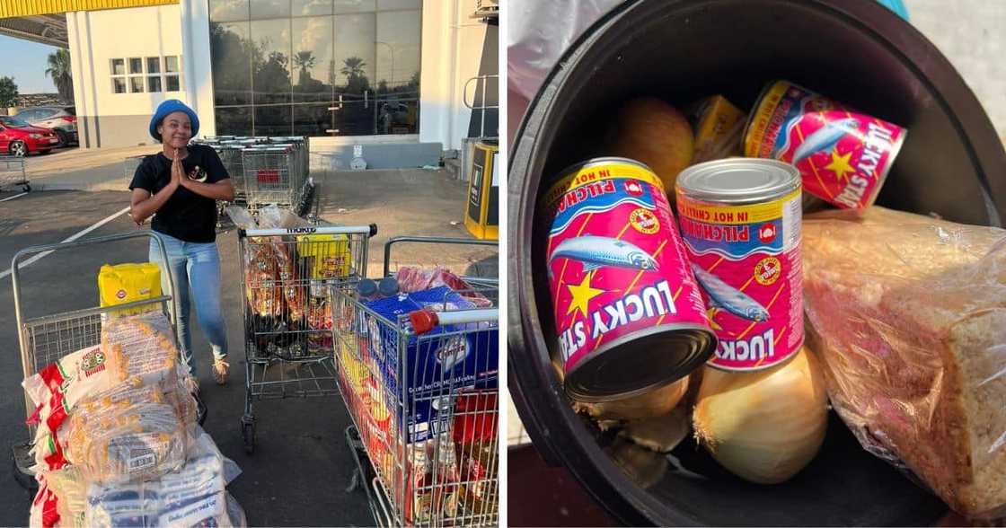 Mpho buys food for the poor Mpho buys food for the poor