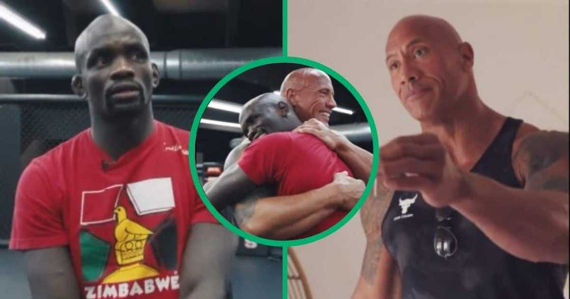 Former 'WWE' wrestler The Rock gifted Zimbabwean wrestler Themba Gorimbo. Former 'WWE' wrestler The Rock gifted Zimbabwean wrestler Themba Gorimbo.