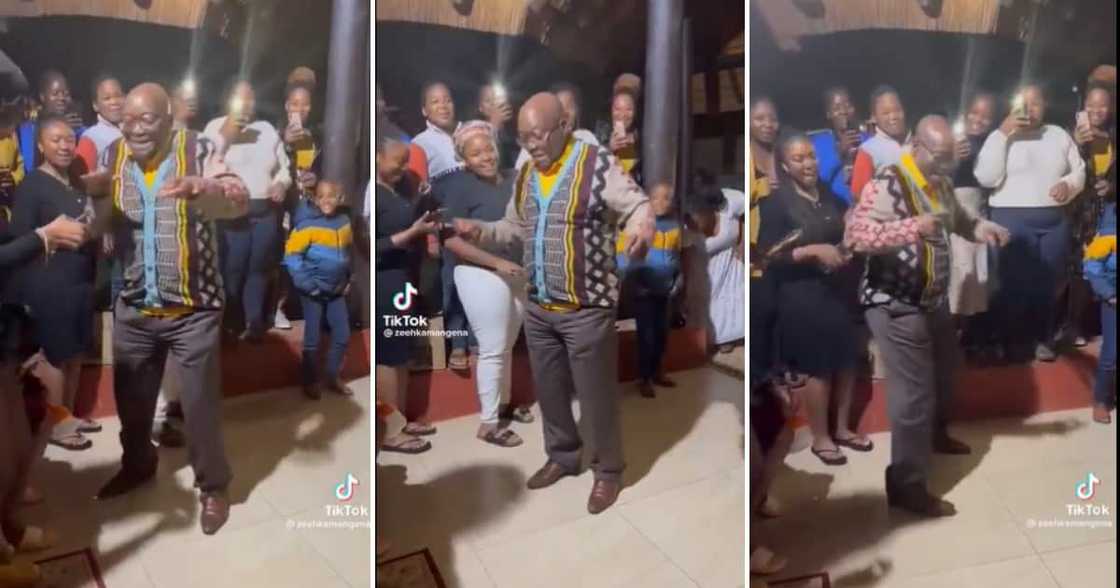 Former president Jacob Zuma dancing