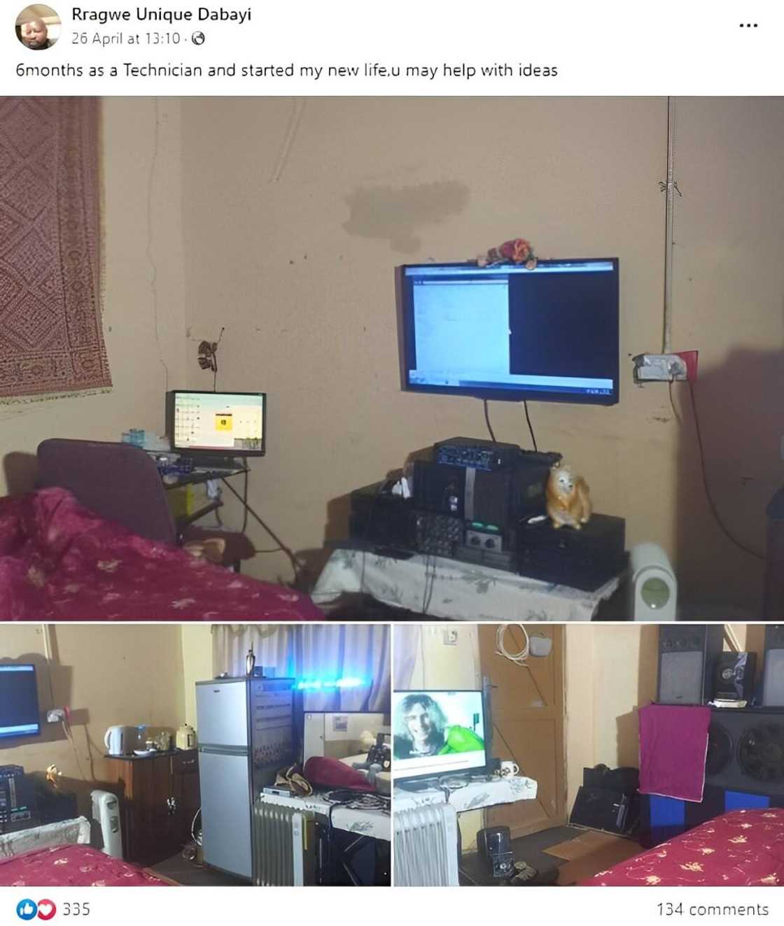 Screenshot of the inside of a man's home. Screenshot of the inside of a man's home.